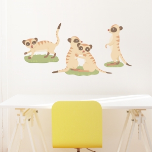 Meerkat Family Printed Wall Decal