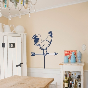 Rooster Wind Weathervane Wall Decal