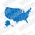 US Map Solid Wall Decal