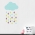 Rain cloud and drops wall decal