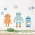 Large Friendly Robots Printed Wall Decal