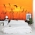 Heron Reed Sunset Wall Mural In Bedroom