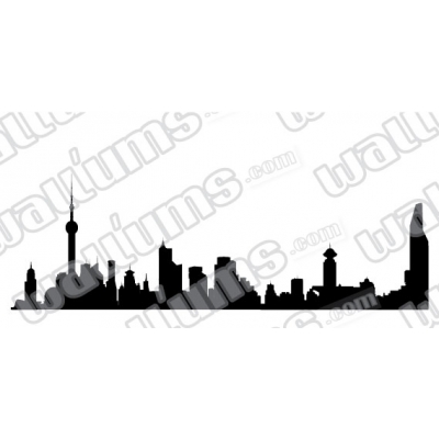 Shanghai China Skyline Vinyl Wall Art Decal