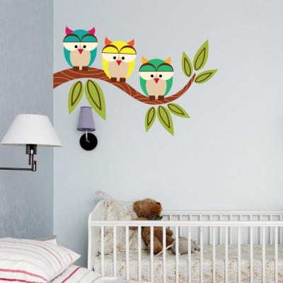 Three Owls Wall Decal