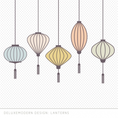 deluxemodern design lanterns wall decals