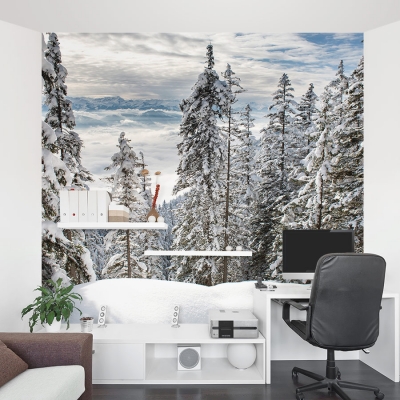 Alps Winter Forest Wall Mural