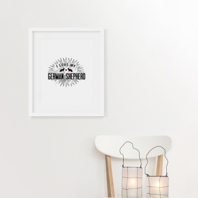 I Love My German Shepherd Art Print