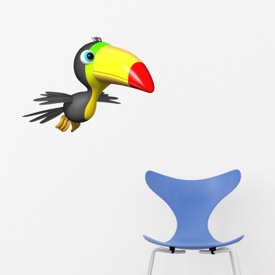3D Toucan Printed Wall Decal
