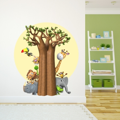 3D Animal Friends Printed Wall Decal