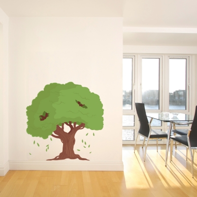 Mushroom Tree House Printed Wall Decal