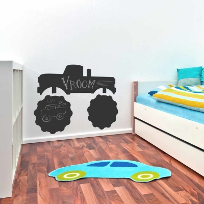 Black Monster Truck Chalkboard Wall Decal