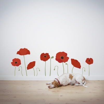 Poppy flower wall decal