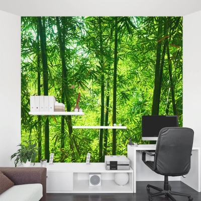 Chinese Timber Bamboo Trees Wall Mural