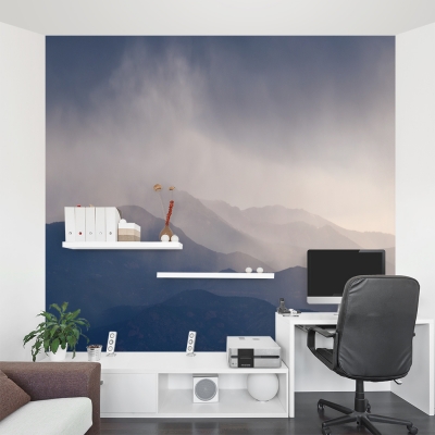 Stormy Mist Mountain Wall Mural