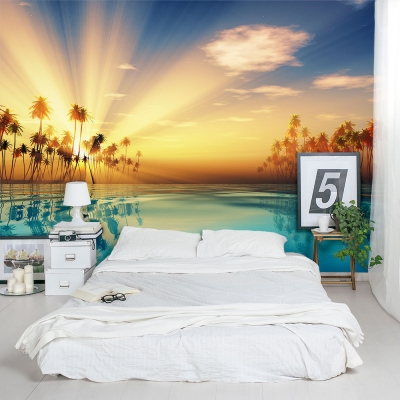 Tropical Sun Ray Wall Mural