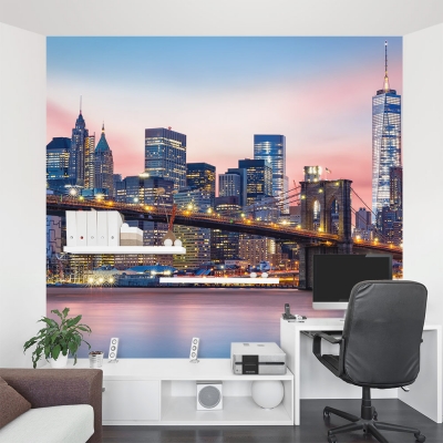 Manhattan in Twighlight Wall Mural