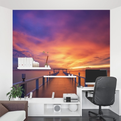 Sunset on the Pier Wall Mural