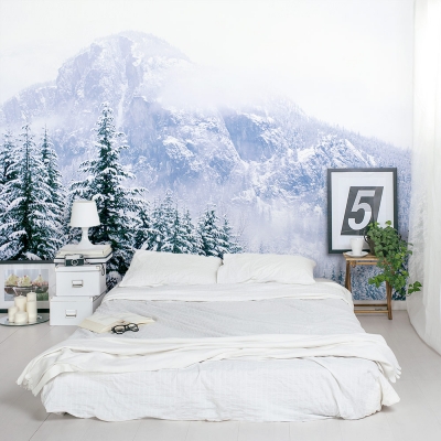 Snow Mountain Forest Wall Mural