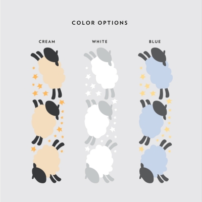 Cloud Sheep Wall Decal Color Options