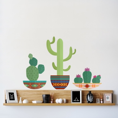 Southwest Potted Cacti Printed Wall Decal