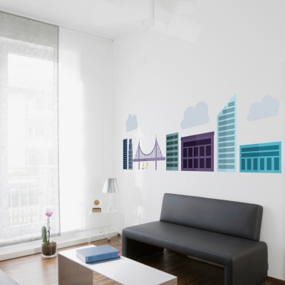 Urban Cityscape Printed Wall Decal