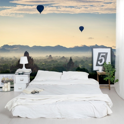 Balloons over Myanmar Wall Mural