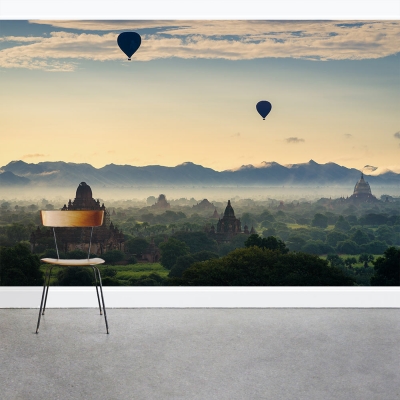 Balloons over Myanmar Wall Mural