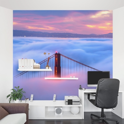 Fog over the Golden Gate Bridge Wall Mural