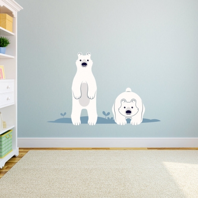 Cartoon Polar Bear Printed Wall Decal
