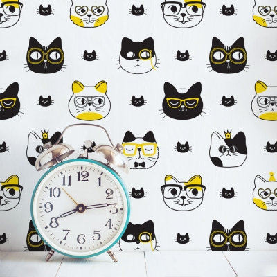 Cat Face Removable Wallpaper Tiles