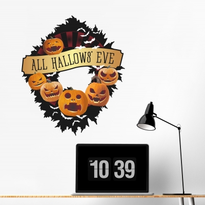 Halloween Wreath Wall Decal