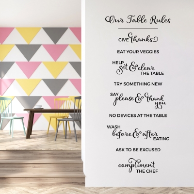 Kitchen Rules Wall Quote Decal