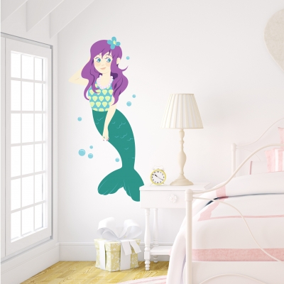 Cute Mermaid Printed Wall Decal