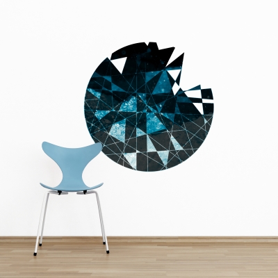 WATER - Geometric Cutout Printed Wall Decal