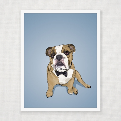 Bowtie Bulldog print