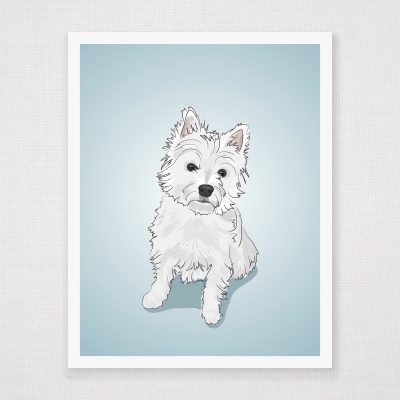 West Highland White Terrier  Wall Art Print