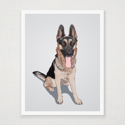 German Shepherd Wall Art Print