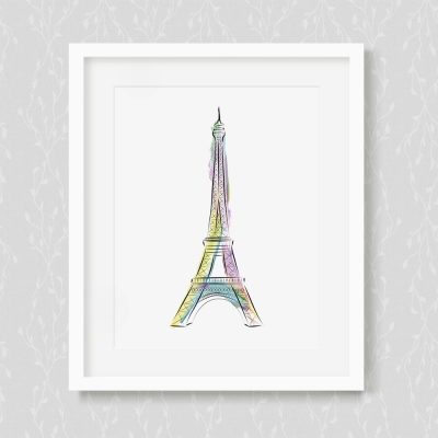 Vibrant Eifel Tower Art Print