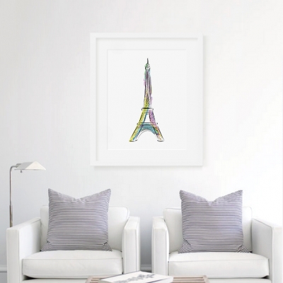 Vibrant Eiffel Tower Art Print