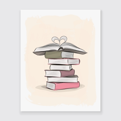 For The Love of Books Art Print