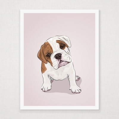 English Bulldog Puppy Wall Art Print