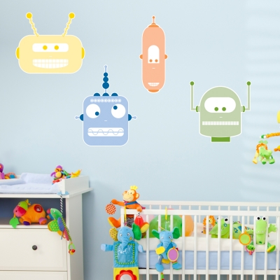 Robot Heads - Printed Wall Decals