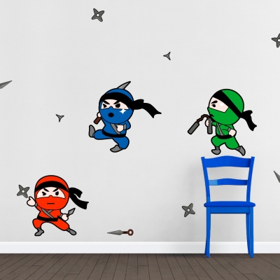 Ninja Kids Printed Wall Decal