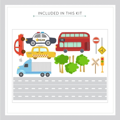 Transportation wall decal kit