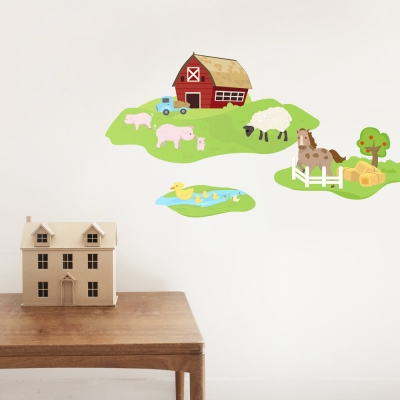 Barn Family Printed Wall Decal