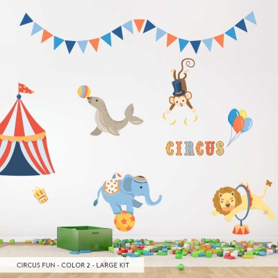 Large Color #2 Set Circus Fun Printed Decal Large Set