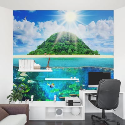 Island Sea Life Office Wall Mural