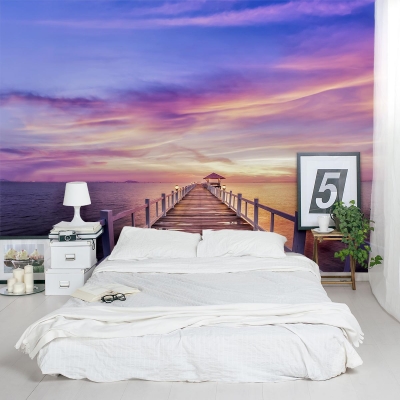 Thailand Pier Sunset Wall Mural