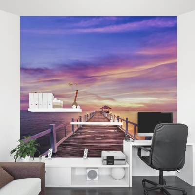 Thailand Pier Sunset Wall Mural