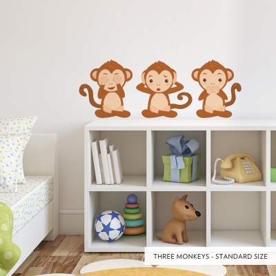Three Monkeys Printed Wall Decal